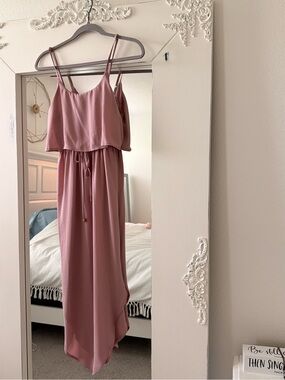 Amazon Rose Pink Double-Strap Maxi Dress